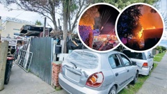 A Frederick St home drew 19 complaints in the year before the pile of goods around it caught fire. Photos / Supplied