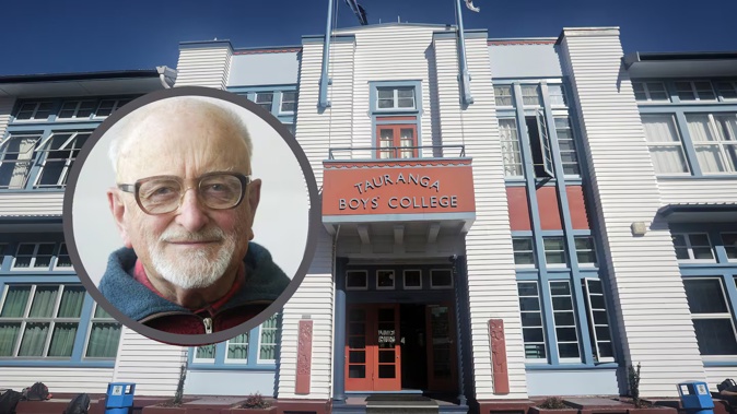 Tauranga Boys' College and disgraced former English teacher Pinky Green (inset). Photo / NZME