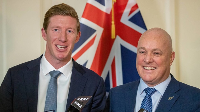 National MP for Tauranga Sam Uffindell, seen here with leader Christopher Luxon. Photo / Mark Mitchell