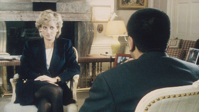 Martin Bashir interviews Princess Diana in Kensington Palace for the television programme Panorama. (Photo / Getty Images)