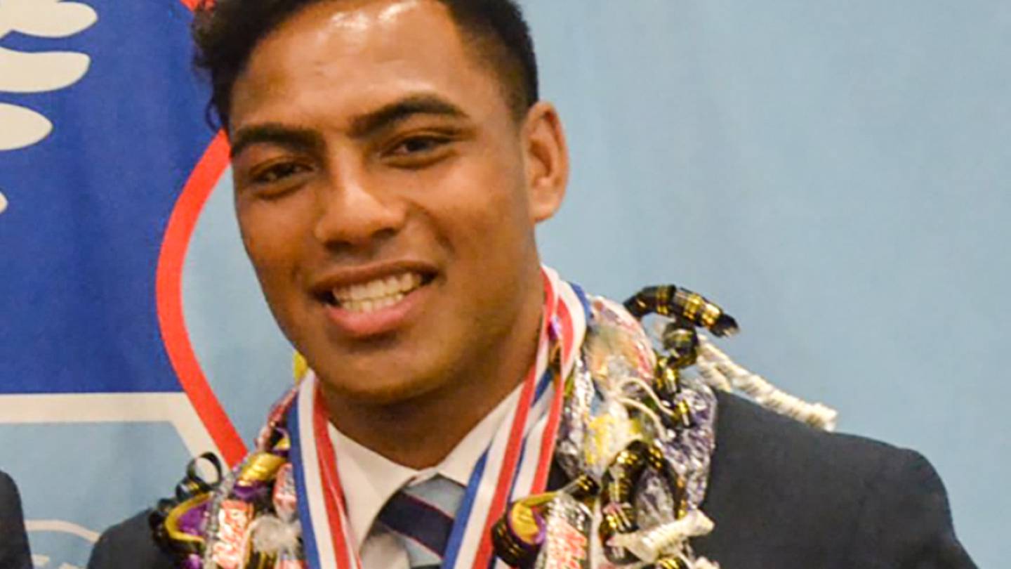 Lemeki Namoa head boy at Sacred Heart College in Auckland in 2017. Photo / Supplied