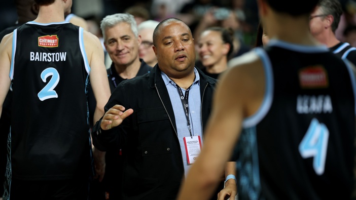 NZ Breakers owner Marc Mitchell during the round one NBL match between the New Zealand Breakers and the Brisbane Bullets at Spark Arena, on September 19, 2025, in Auckland, New Zealand. (Photo by Phil Walter/Getty Images)