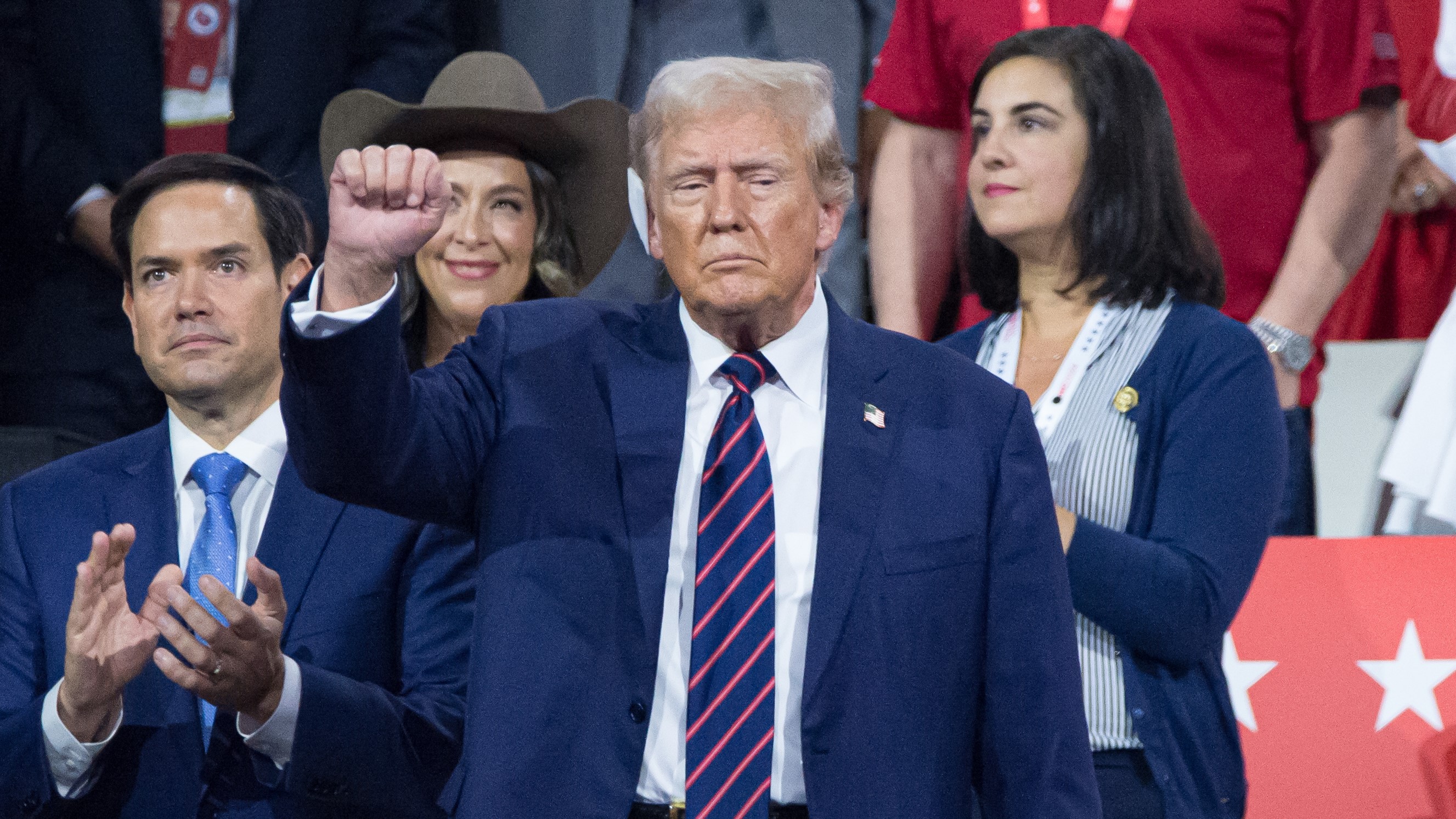 Former US President Donald Trump attends the third day of Republican National Convention at the Fiserv Forum in Milwaukee, Wisconsin, United States, on July 17, 2024. Photo / Jacek Boczarski/Anadolu via Getty Images