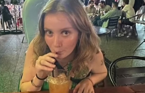 Freja Vennervald Sorensen seen drinking while the women were in Bangkok before travelling to Nana Backpackers in Vang Vieng, Laos. Photo / via Instagram