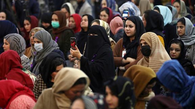 Afghan women attend an event to mark International Women's Day in Kabul, Afghanistan. Kabul's young working women say they fear their dreams may be short-lived. (Photo / AP)