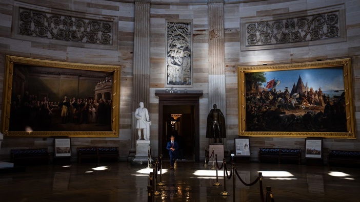 The empty Rotunda of the Capitol building yesterday. Photo / Demetrius Freeman, The Washington Post