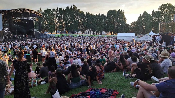 A sell-out crown packed in at Tauranga’s Wharepai Domain for L.A.B’s first stop on their Summer Tour. Photo / Sandra Conchie
