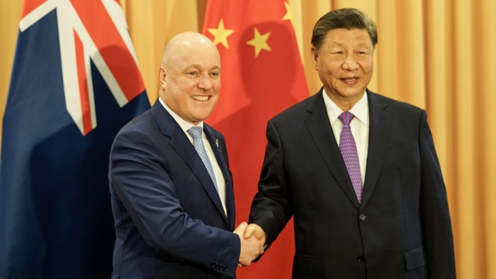Prime Minister Christopher Luxon meeting President Xi Jinping of China at the APEC summit in Lima, Peru 16 November 2024. Photo / Supplied