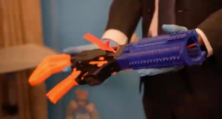 The teenager is accused of creating the semiautomatic rifle using a 3D printer at home. Photo / CNN
