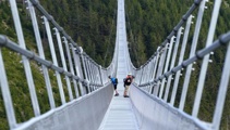 World's longest pedestrian suspension bridge opens in Czech resort