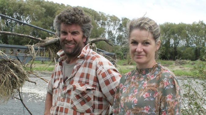 Blair and Naomi Castles are grateful to the community for the help getting the farm back up and running after Cyclone Gabrielle. Photo / Leanne Warr