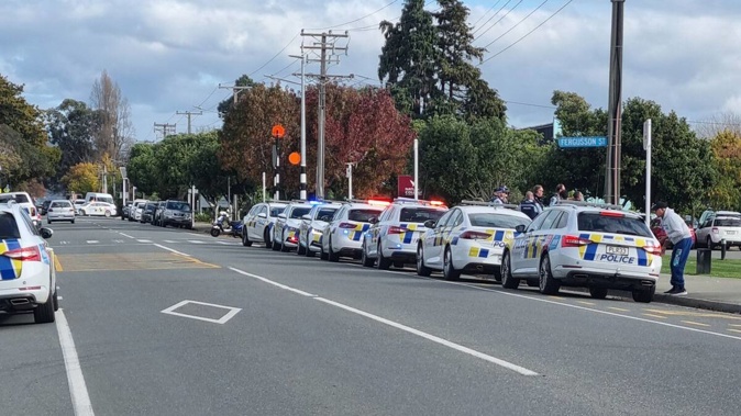 Police on Nayland Rd, Nelson, responding to an incident. Photo / Supplied