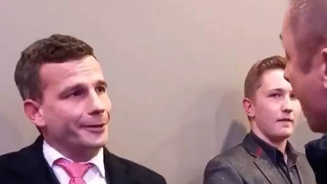 David Seymour and Lee Williams exchanged some angry words in Ashburton last night. Photo / NZ Herald