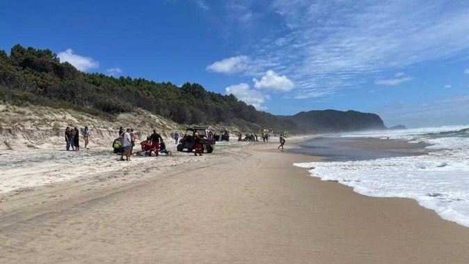 Emergency crews respond to a major water incident at Opoutere Beach. Photo / Supplied