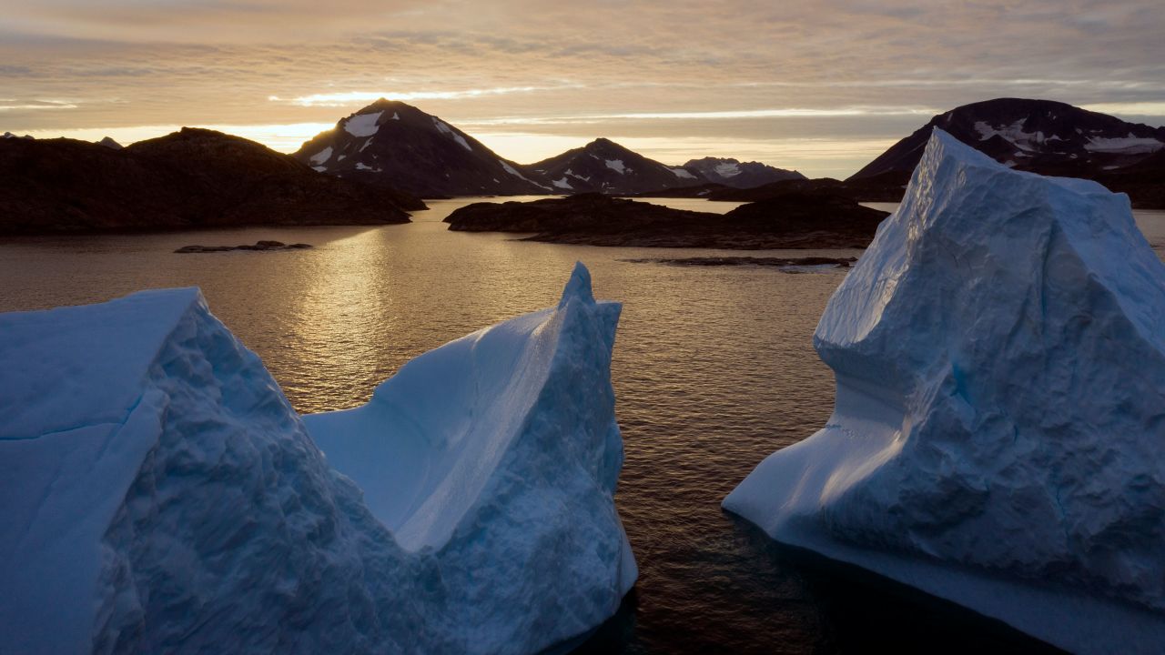 Large Icebergs near Kulusuk, Greenland. Scientists say a critical ocean circulation in the North Atlantic could collapse in the next few decades. Felipe Dana/AP