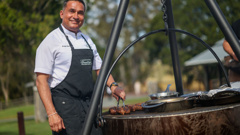 Chef Peter Kuruvita at Yandina Station. Photo / The Curated Plate