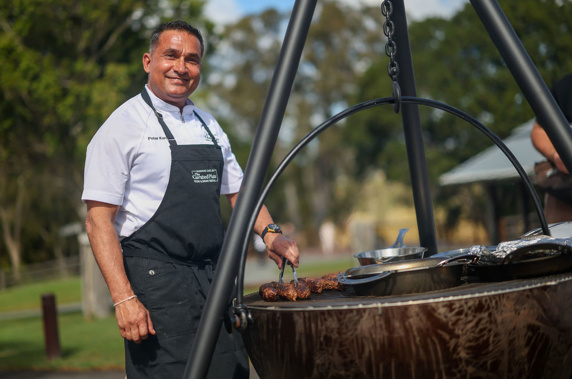 Chef Peter Kuruvita at Yandina Station. Photo / The Curated Plate