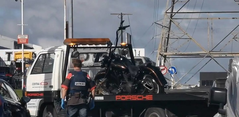A Harley-Davidson was seized in the raids executed after police organised crime investigators initiated Operation Maddale. (Photo / NZ Herald)