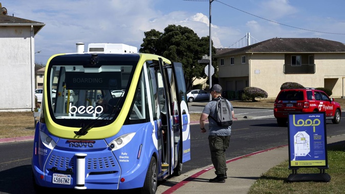 The free bus service was launched less than a week after California regulators approved the controversial expansion of robotaxis on city streets. Photo / AP