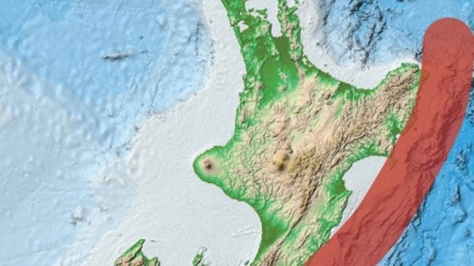 The general location of the offshore part of the Hikurangi subduction zone.