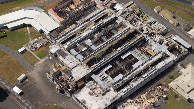 Waikeria Prison was almost completely destroyed after a six-day riot which began after prisoners refused to hand over disposable razors to Corrections staff. Photo / Brett Phibbs