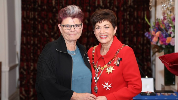 Vivien Maidaborn, pictured with then Governor General Dame Patsy Reddy, was made a member of the NZ Order of Merit in April 2019 for services to human rights and social entrepreneurship. Photo / File