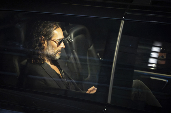 Russell Brand claims there is a conspiracy among global media and has denied all the allegations of abuse against him. Photo / AP