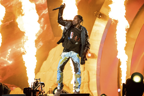 Travis Scott performs at the Astroworld Music Festival. (Photo / AP)