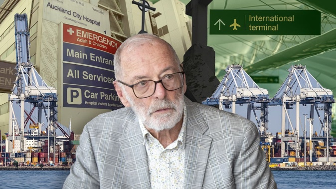 Ports of Auckland, the airport, hospital and Auckland mayor Wayne Brown. Composite Photo / NZME
