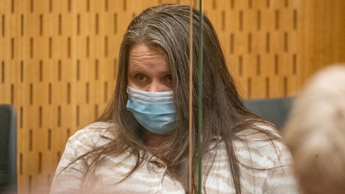 Alana Jane Bamber appeared for sentencing for the murder of her estranged husband, Tony Waldron. Photo / Pool