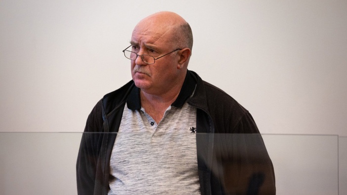 Timothy Fisher in the dock at Manukau District Court for sentencing by Judge Sacha Nepe on 14 charges including committing indecent acts on children. Photo / Sylvie Whinray