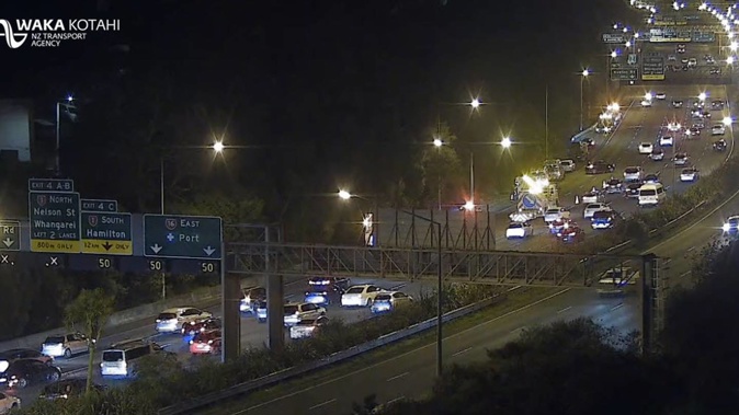 A multi-vehicle crash is causing delays on Auckland's Northwestern Motorway. Photo / Supplied