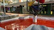 Anti-war protesters turn Wellington's Bucket Fountain red
