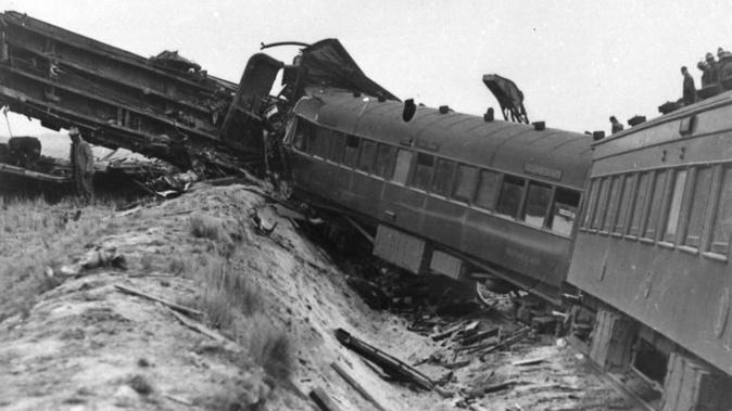 The train left the tracks in Central Otago on June 4, 1943. Photo / ODT