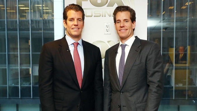 Entrepreneurs Tyler Winklevoss and Cameron Winklevoss in 2017. Photo / Getty Images
