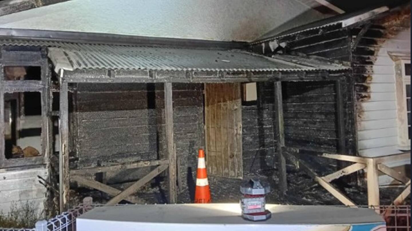 Lower Hutt's Alicetown Community Centre was seriously damaged by a fire early this morning. Photo / NZPFU