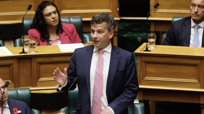 Act leader David Seymour during the second reading of the Treaty Principles Bill in April. Photo /Mark Mitchell