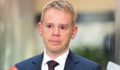 Labour leader Chris Hipkins had tears in his eyes when discussing his ex-wife’s allegations. Photo / Marty Melville
