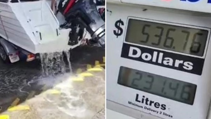 A NSW man pumped 231 litres of petrol into his rod holder rather than his boat's fuel tank. Image / msill23 via TikTok