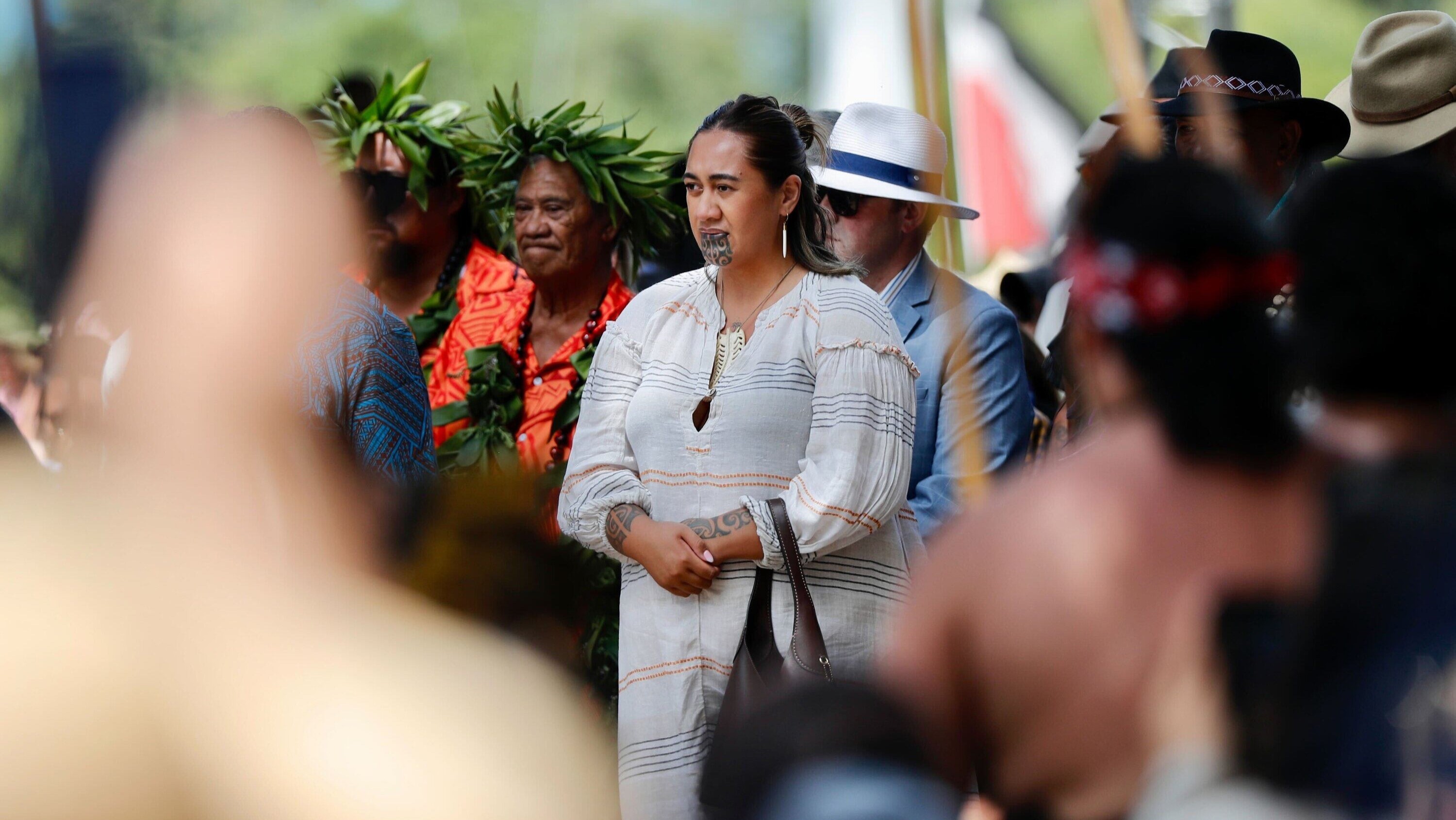Nga wai hono i te po, the Māori Queen, at the Treaty Grounds Marae at Waitangi in 2024. Photo / Dean Purcell