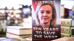 A copy of "Ten Years To Save The West" by Liz Truss is seen in a branch of the Waterstones book store on April 16, 2024 in London, England.  Photo / Getty