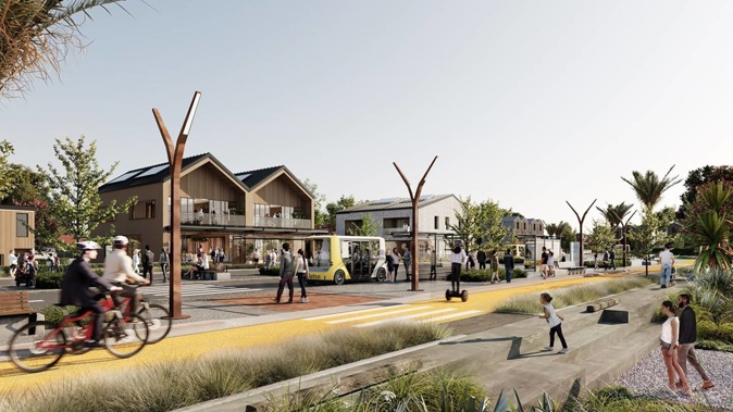 Solar power and few private cars: features of the planned Sunfield. (Photo / Winton Land)