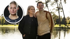 Cyclist Oliva Podmore (inset), her mother Nienke Middleton (left) and Nienke's husband Chris Middleton (right) in Hagley Park. Photo / Joe Allison