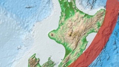 The Hikurangi Subduction Zone - where the Pacific Plate dives or subducts westward beneath the North Island - poses New Zealand's largest geological threat. Image / GeoNet