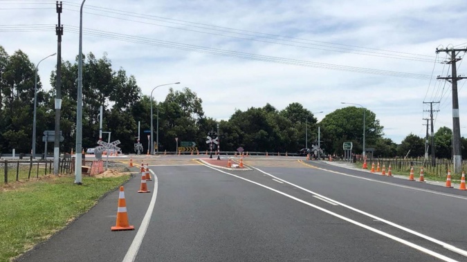 The Piako Road level crossing during the upgrade. Photo / Transport Accident Investigation Commission (TAIC)