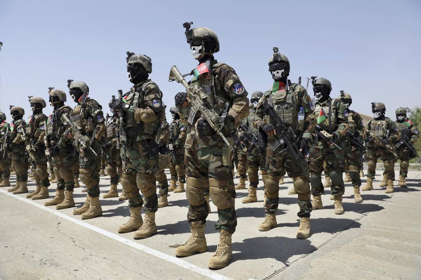 Afghan Army special forces members attend their graduation ceremony in July 2021 after a three-month training programme at the Kabul Military Training Centre. Photo / Rahmat Gul, AP, File
