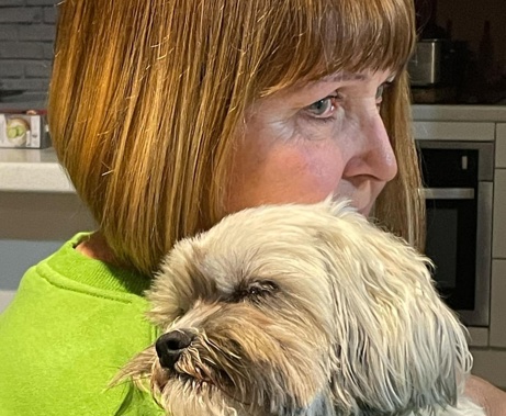 Christine and Oscar at home in Thames.