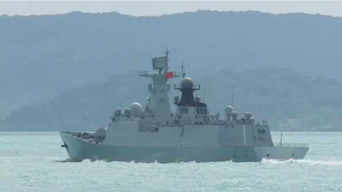 The Chinese Navy military warships were spotted sailing south-east of Sydney. Photo / Australian Department of Defence