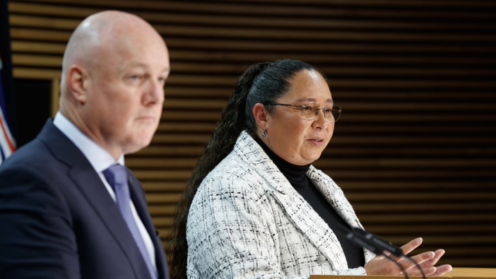 Prime Minister Christopher Luxon and Associate Justice Minister Nicole McKee. Photo / Mark Mitchell