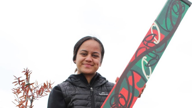 Chas Nahora of Tamatea High says her pou represents future generations and how they will grow, develop and achieve.